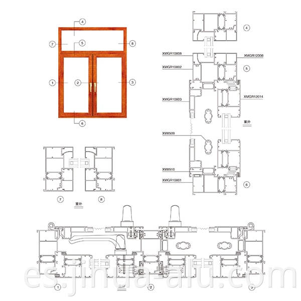 Aluminum XMGR108 Insulated Window Yarn One Assembly Structure